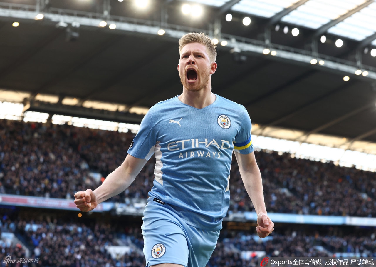 [英超]曼城4-1曼联 德布劳内2射1传
