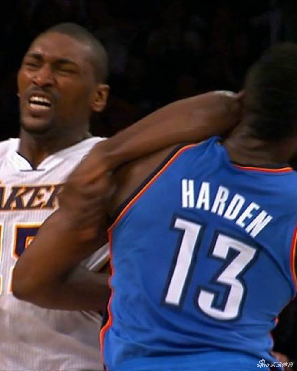 哪个动作最脏？阿泰肘击哈登 科比被锁喉倒地