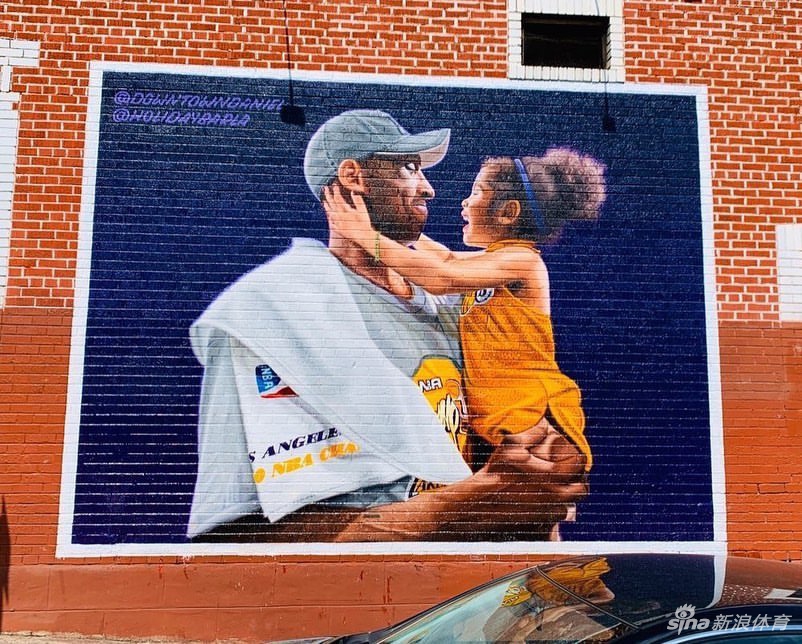 科比和Gigi壁画完好无损 瓦妮莎为抗议者点赞