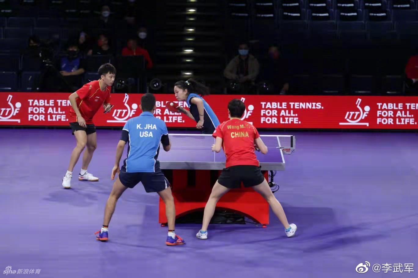 中美乒乓球球跨国组合合练备战世乒赛
