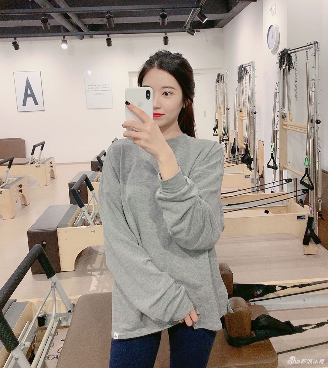 健身美女颇似高圆圆热爱普拉提 这身材什么水平