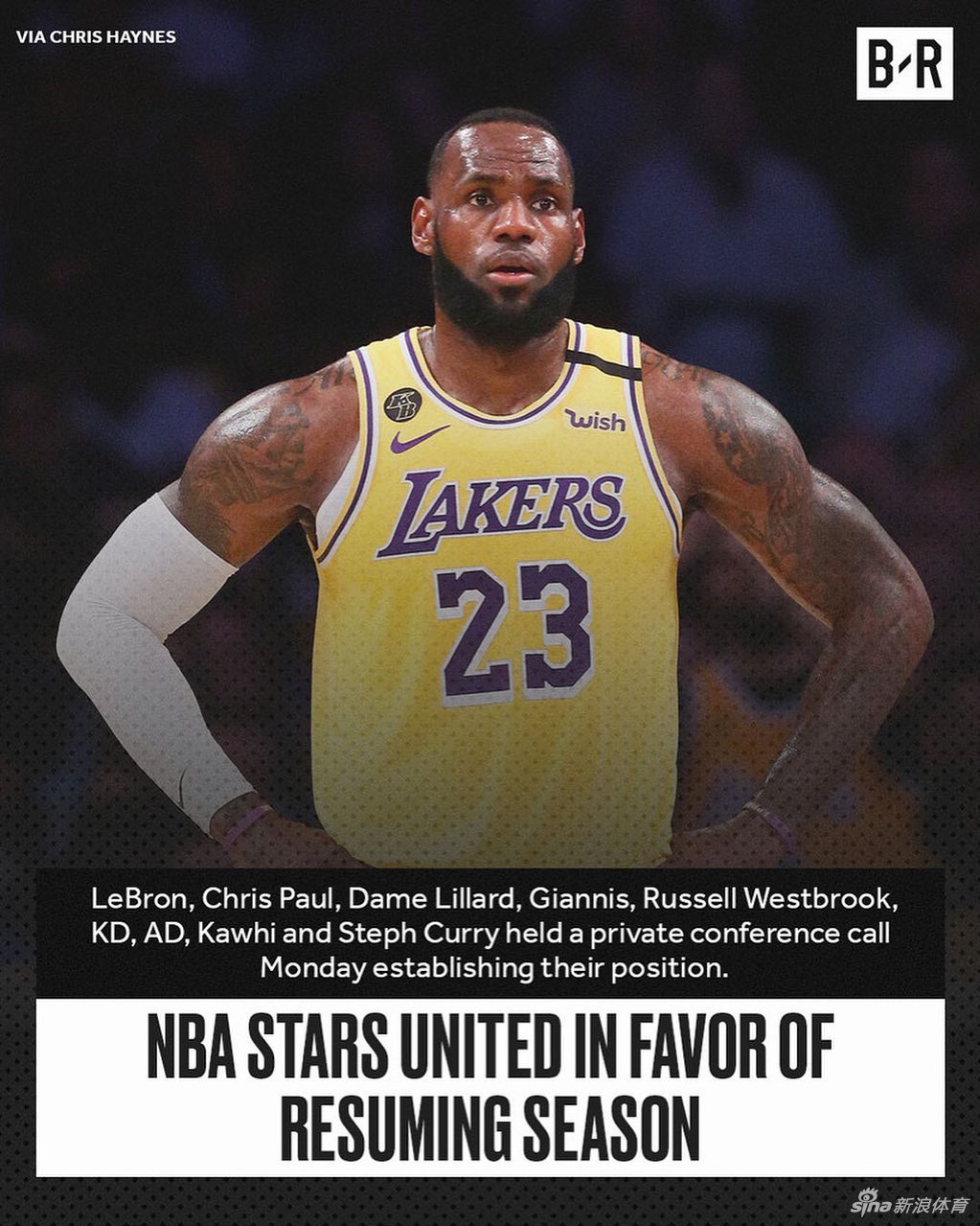 保罗召集詹皇杜兰特库里等超巨开电话会议 集体希望NBA复赛