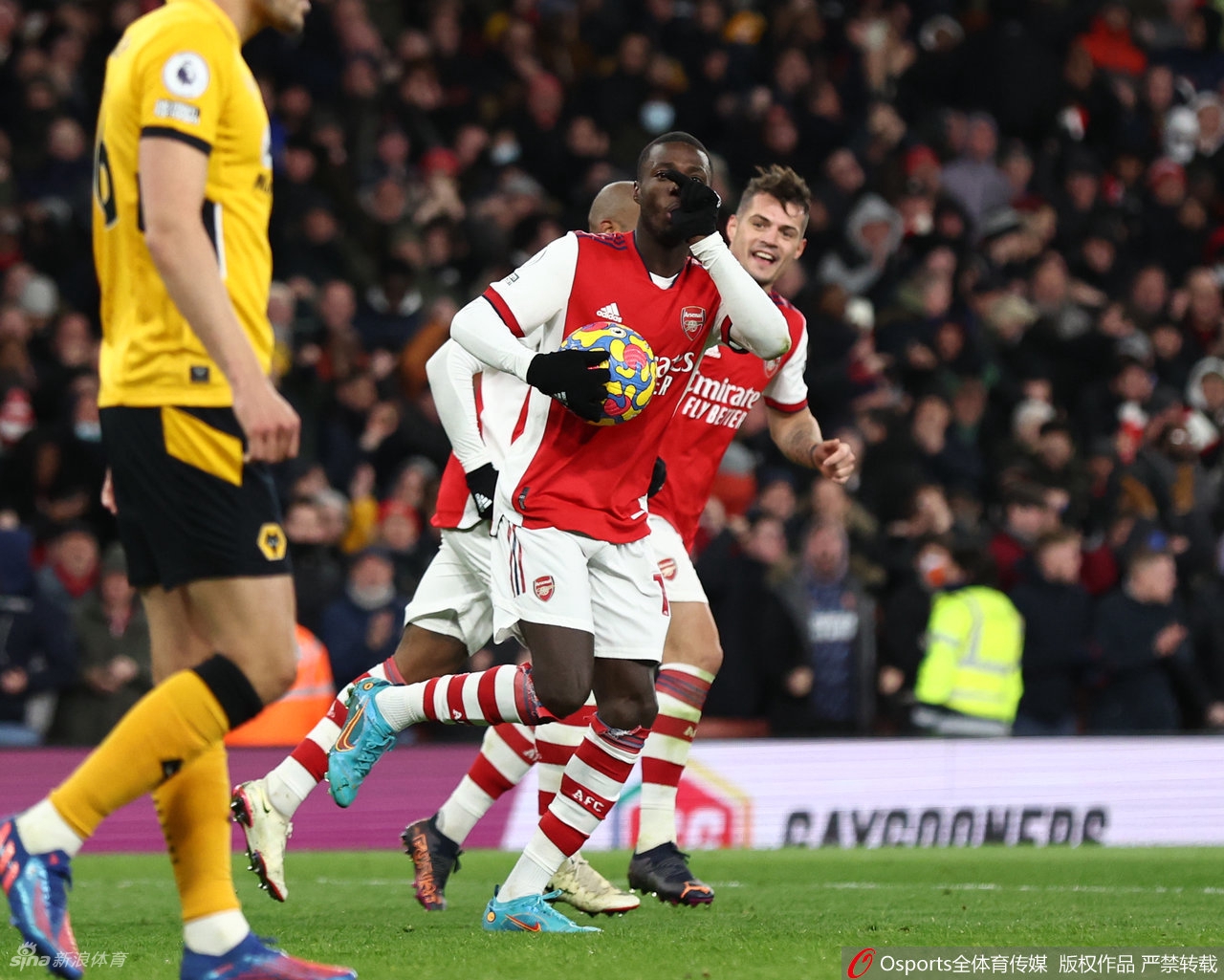 [英超]阿森纳2-1狼队 卡泽特补时绝杀