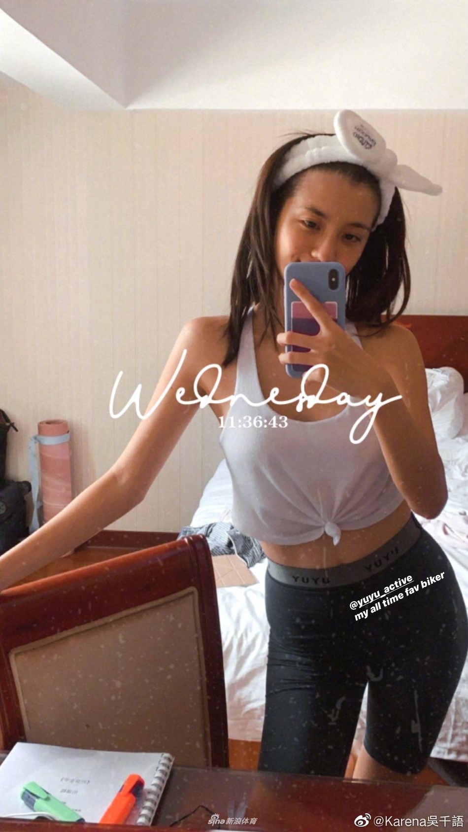 香港艺人吴千语秀腹肌迎夏天 爱健身爱滑板爱冲浪