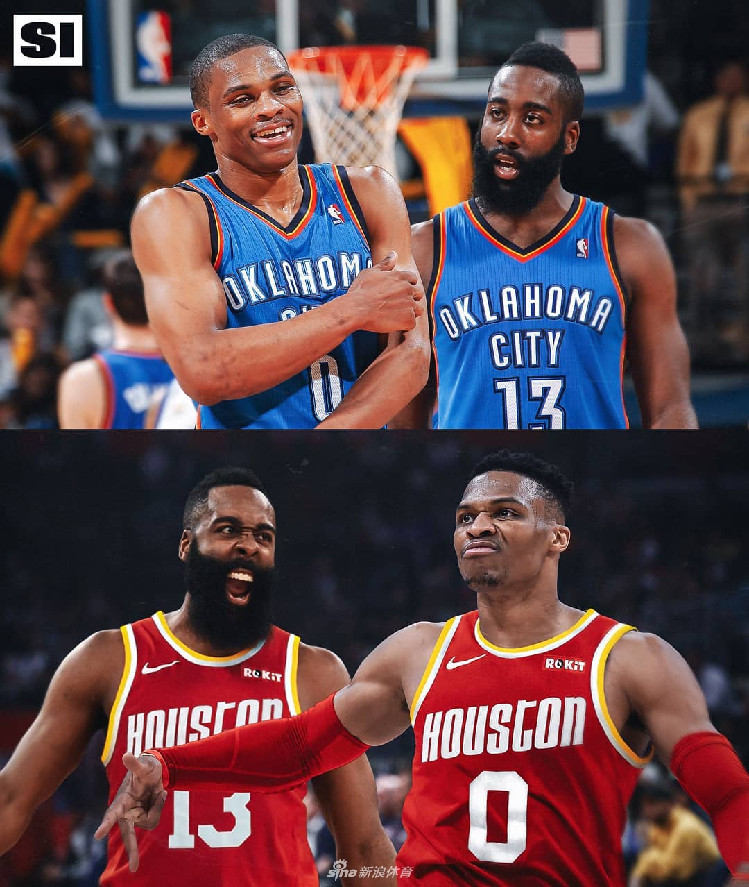 威少哈登火箭再聚首
