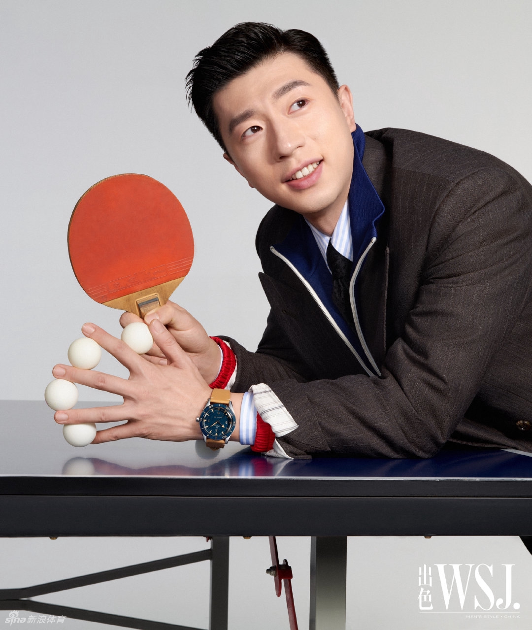 乒坛全满贯得主马龙拍摄男性杂志封面写真