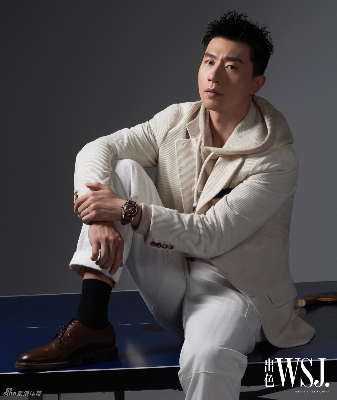 乒坛全满贯得主马龙拍摄男性杂志封面写真