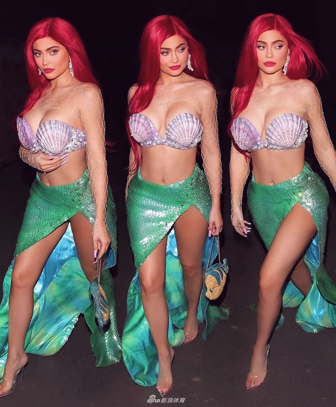 詹娜小妹凯莉火辣造型出街 NBA球星看了都把持不住