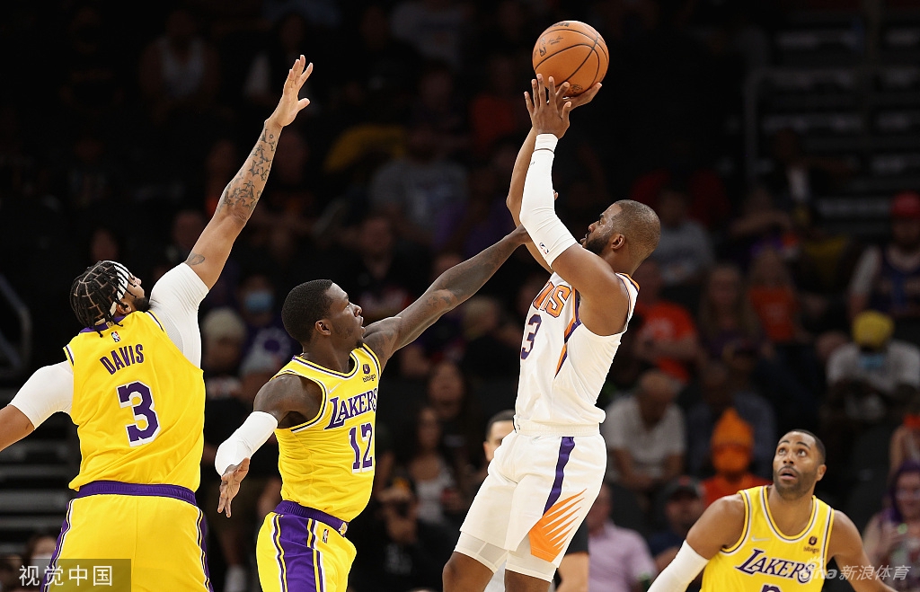 [NBA季前赛]湖人105-117太阳 詹姆斯威少缺阵