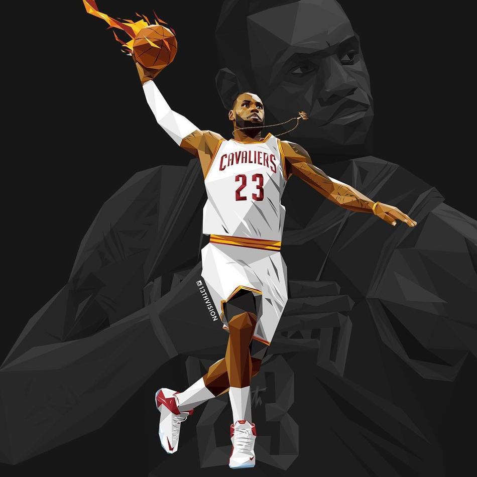 詹皇詹姆斯抽象画酷图