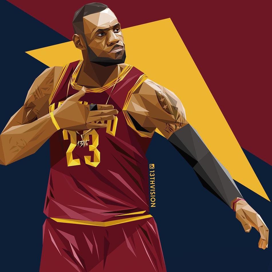 詹皇詹姆斯抽象画酷图