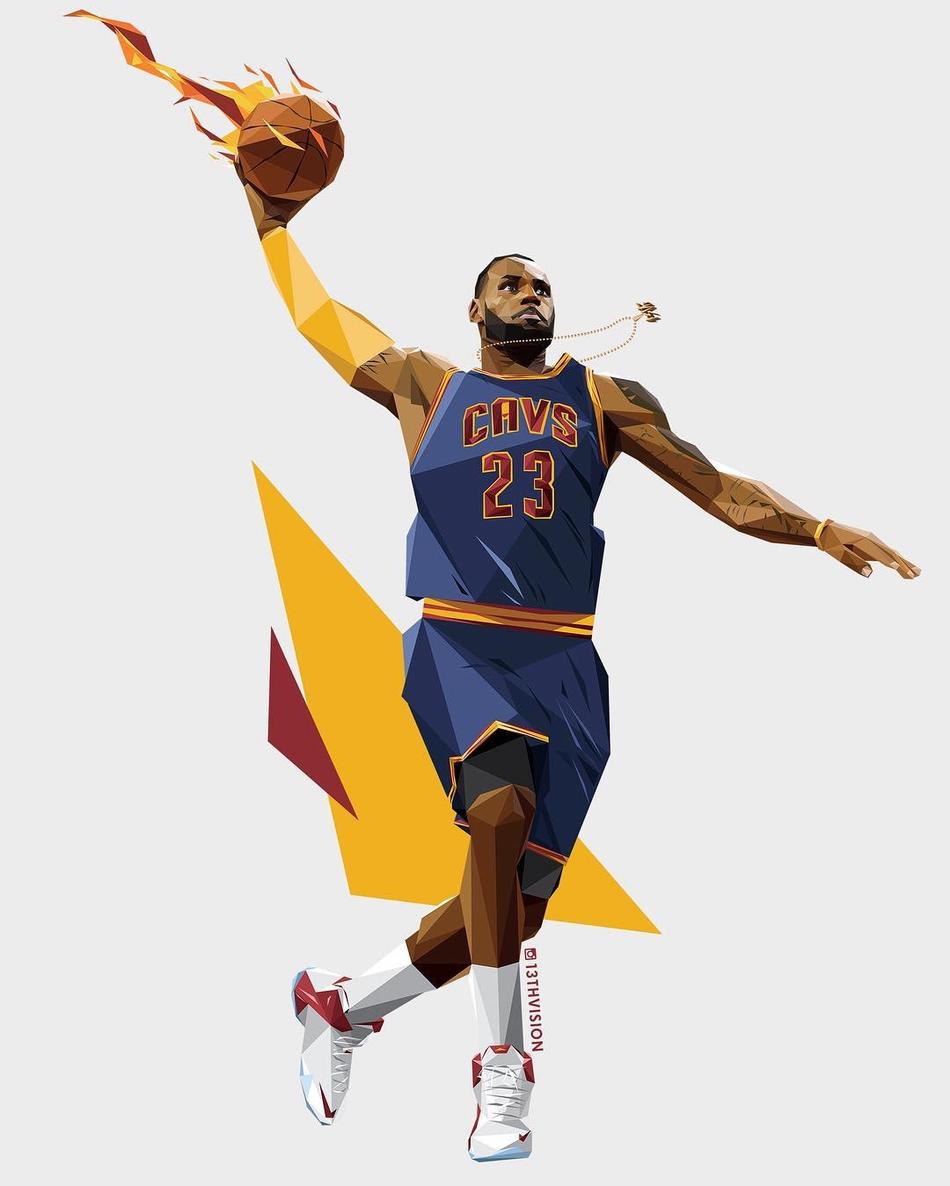 詹皇詹姆斯抽象画酷图