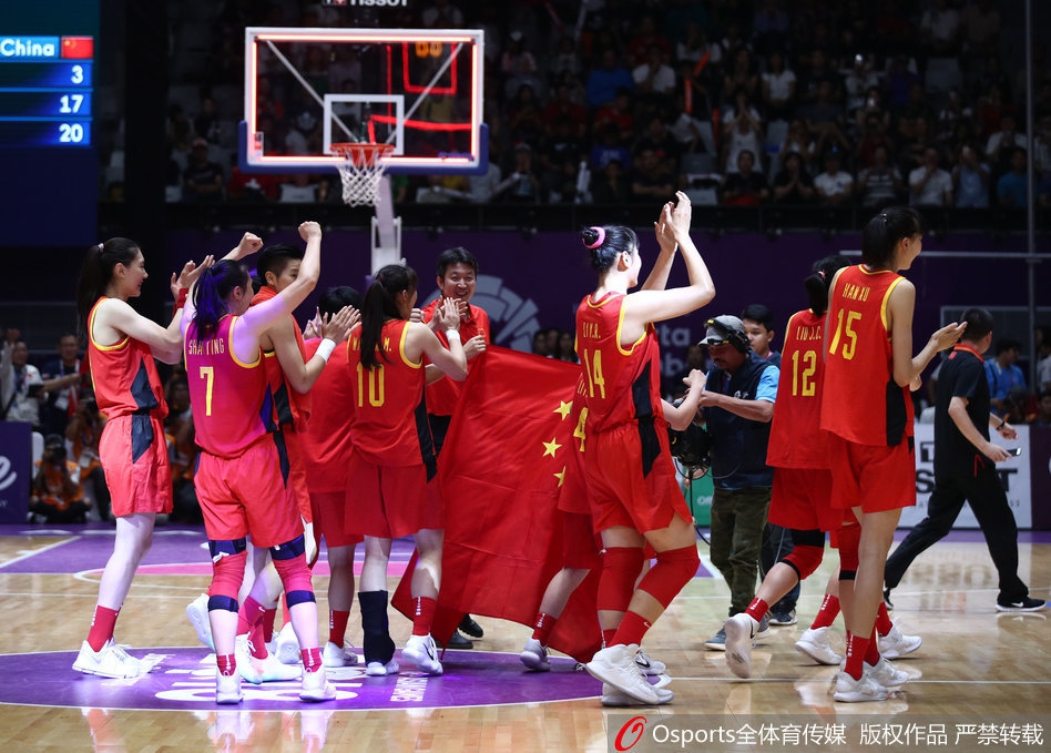 亚运女篮决赛：中国71-65胜朝韩联队摘金