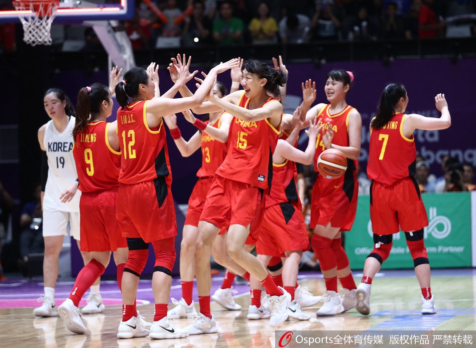 亚运女篮决赛：中国71-65胜朝韩联队摘金