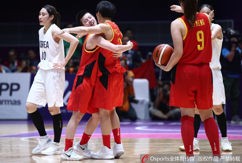 亚运女篮决赛：中国71-65胜朝韩联队摘金