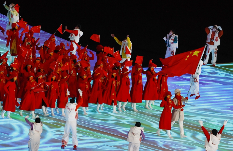 北京冬奥会开幕式中国代表团进场