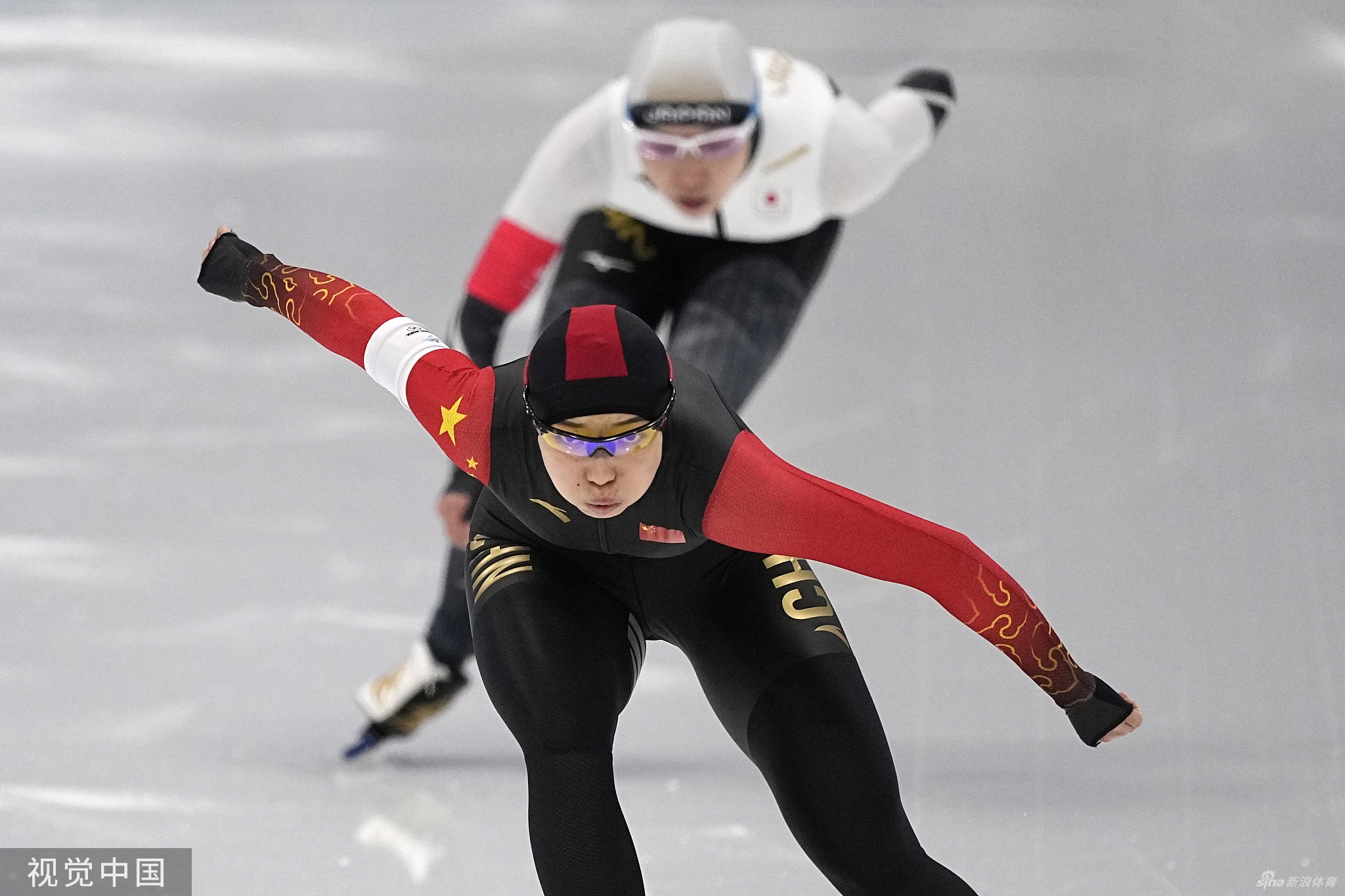 速滑1000米李奇时/殷琦第14和15 金京珠22