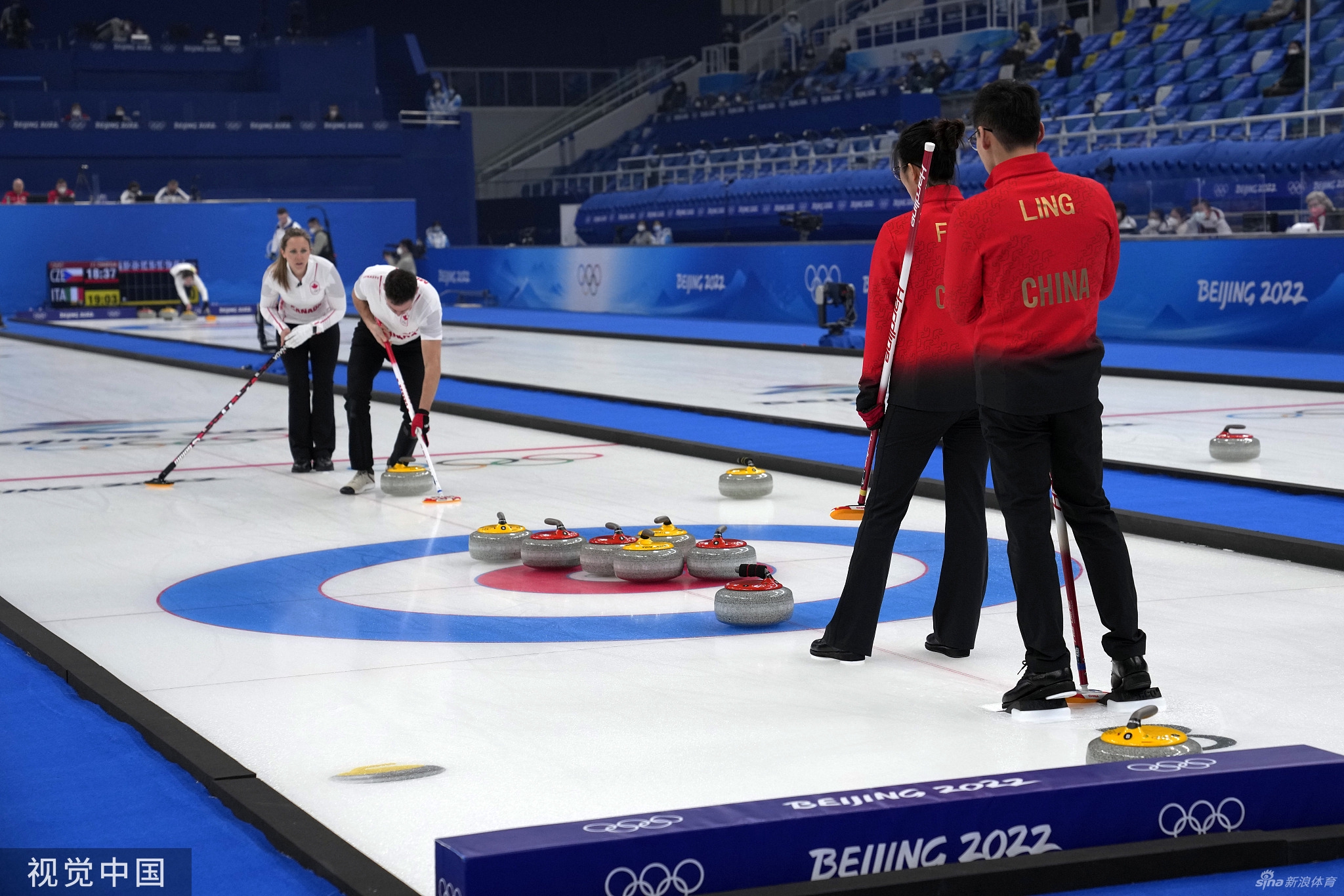 [冰壶混双]中国组合范苏圆/凌智6-8加拿大