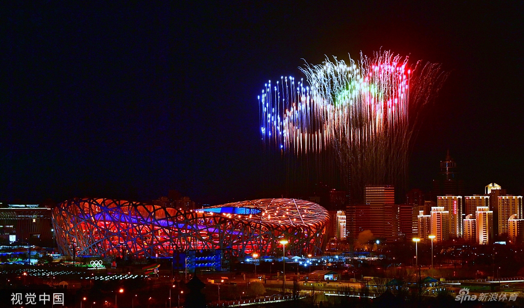 烟花璀璨！冬奥开幕式鸟巢夜景