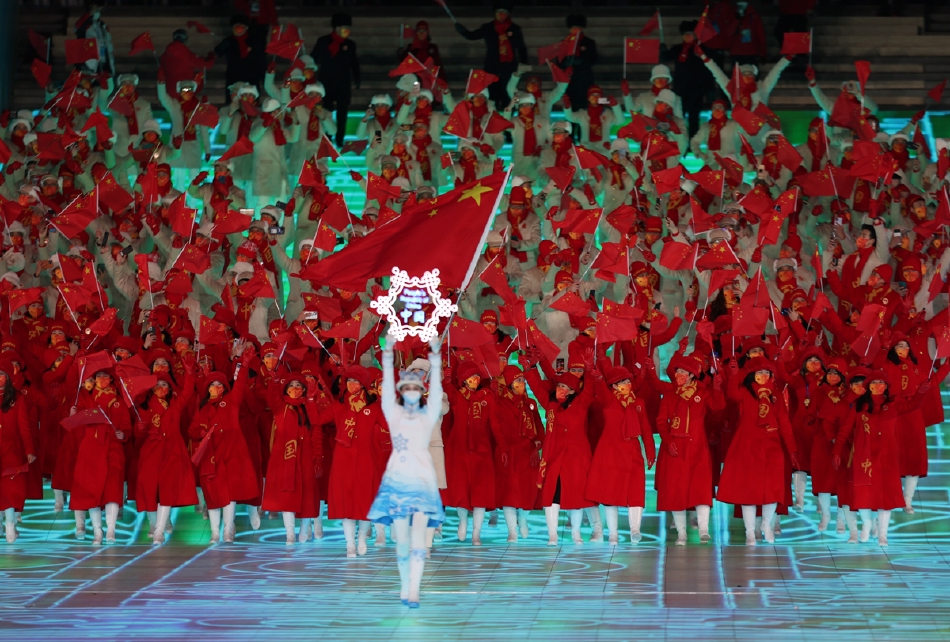 北京冬奥会开幕式中国代表团进场
