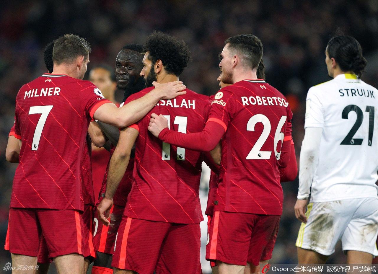 [英超]利物浦6-0利兹联 萨拉赫马内梅开二度