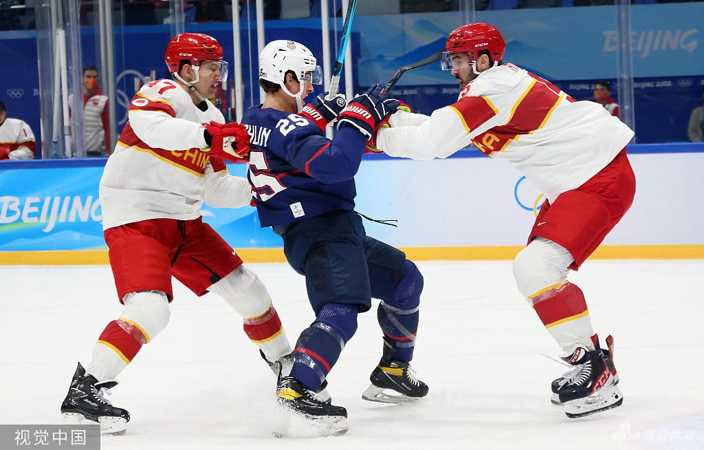 新浪直击男子冰球中国vs美国