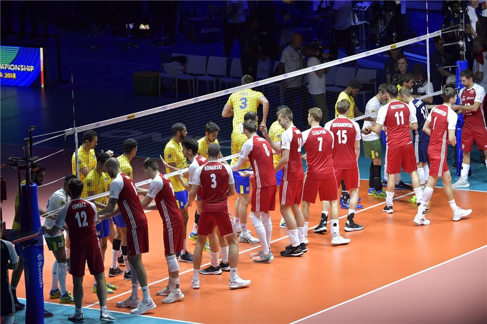 男排世锦赛波兰3-0巴西夺冠