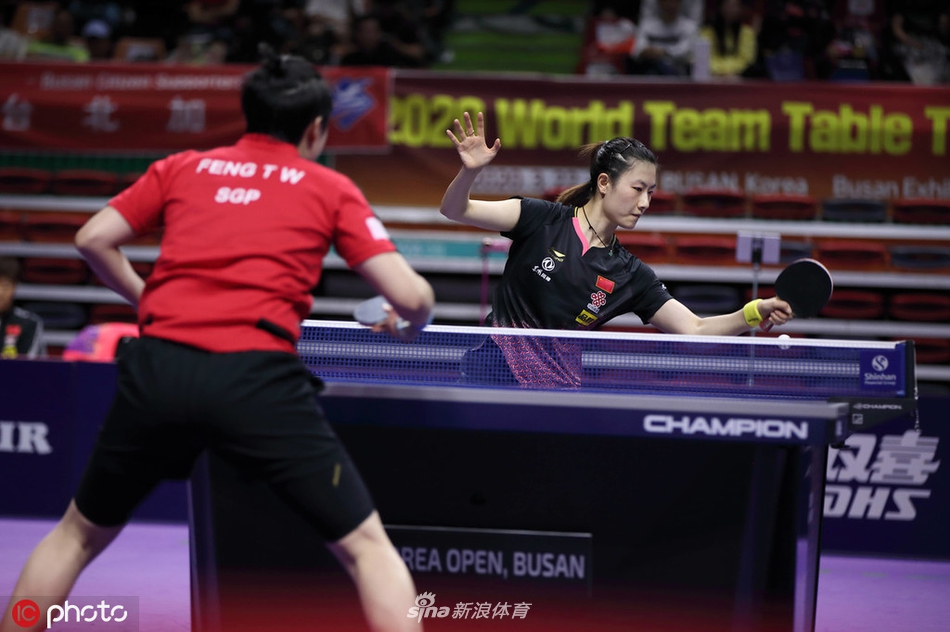 韩乒赛丁宁4-1冯天薇