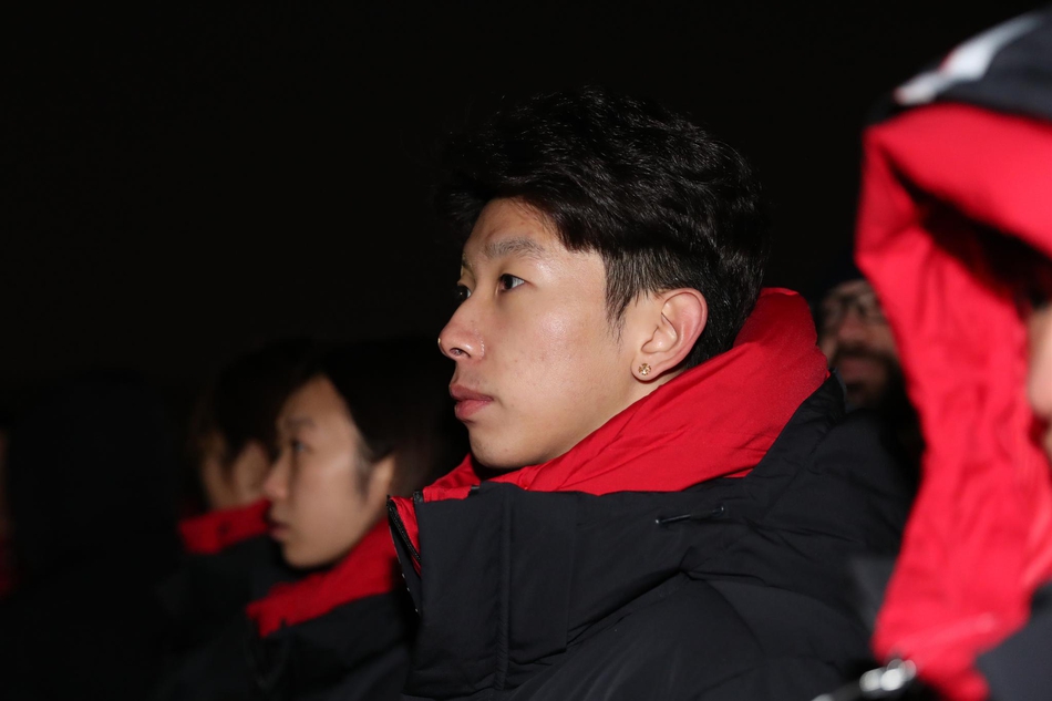 短道队观礼天安门广场升旗仪式