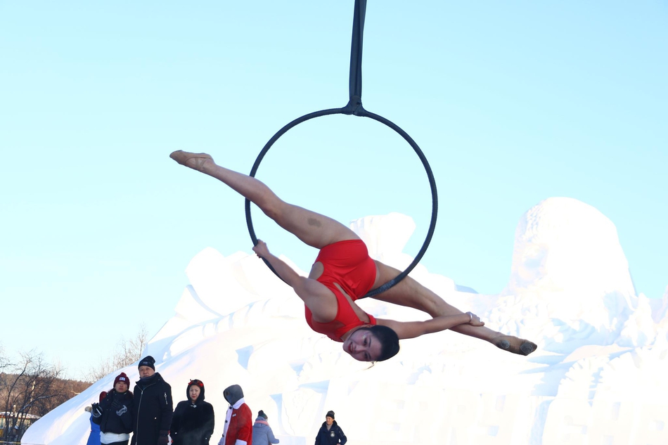 2019漠河空中舞蹈极寒挑战赛圣诞村开赛