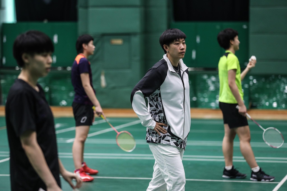 辽宁羽毛球队训练杜婧亲自上阵