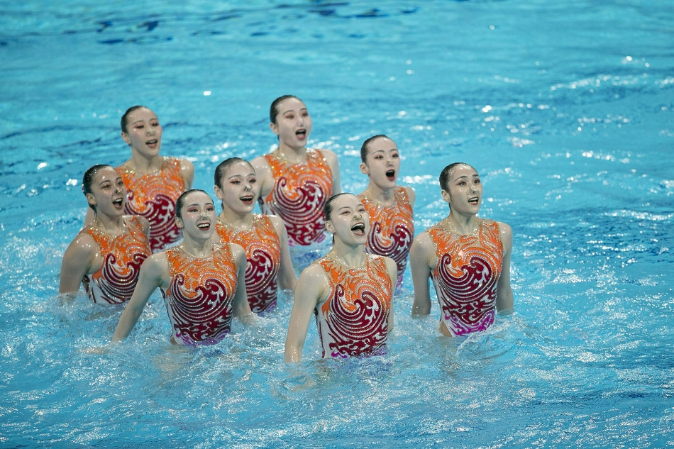 全运会花游集体项目联合队夺金