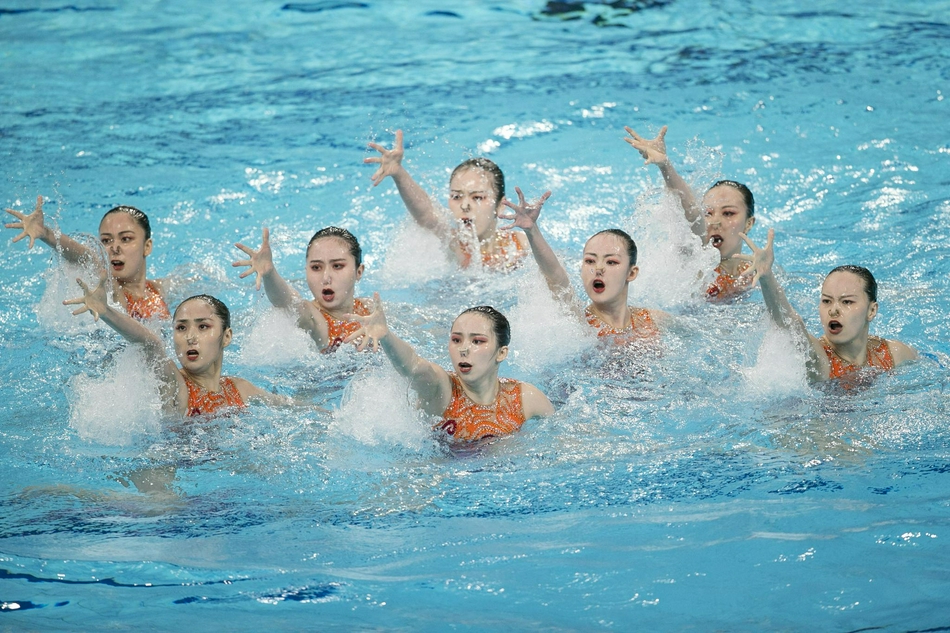 全运会花游集体项目联合队夺金