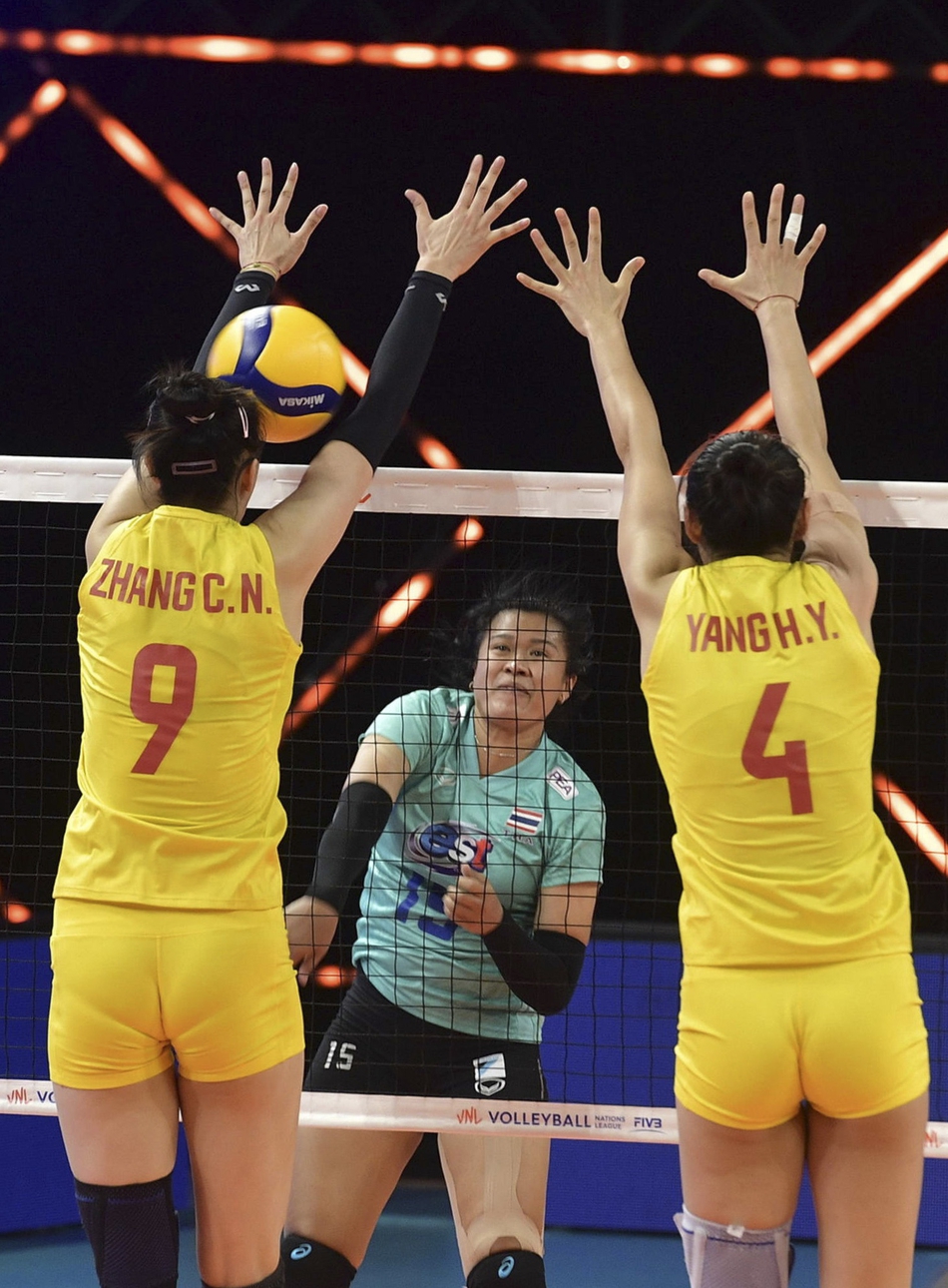 世界联赛中国女排3-0泰国