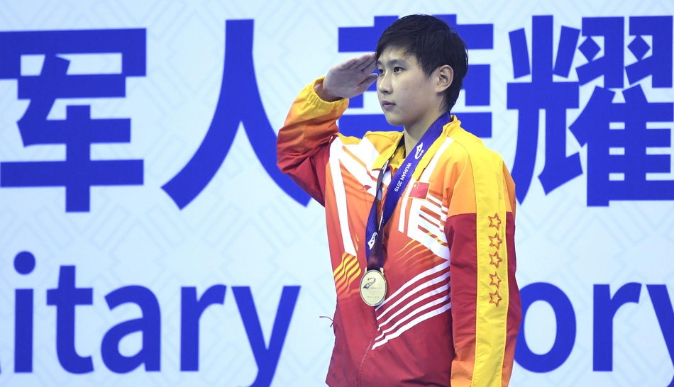 军运会1500米自王简嘉禾夺冠