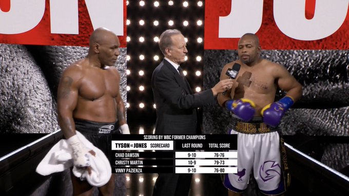 泰森重返拳坛打平小罗伊琼斯