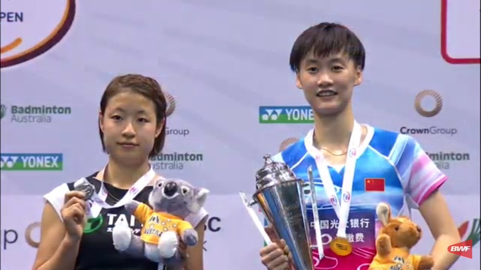 澳洲赛陈雨菲横扫奥原希望夺冠