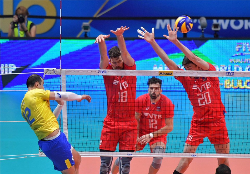 男排世锦赛巴西3-2俄罗斯