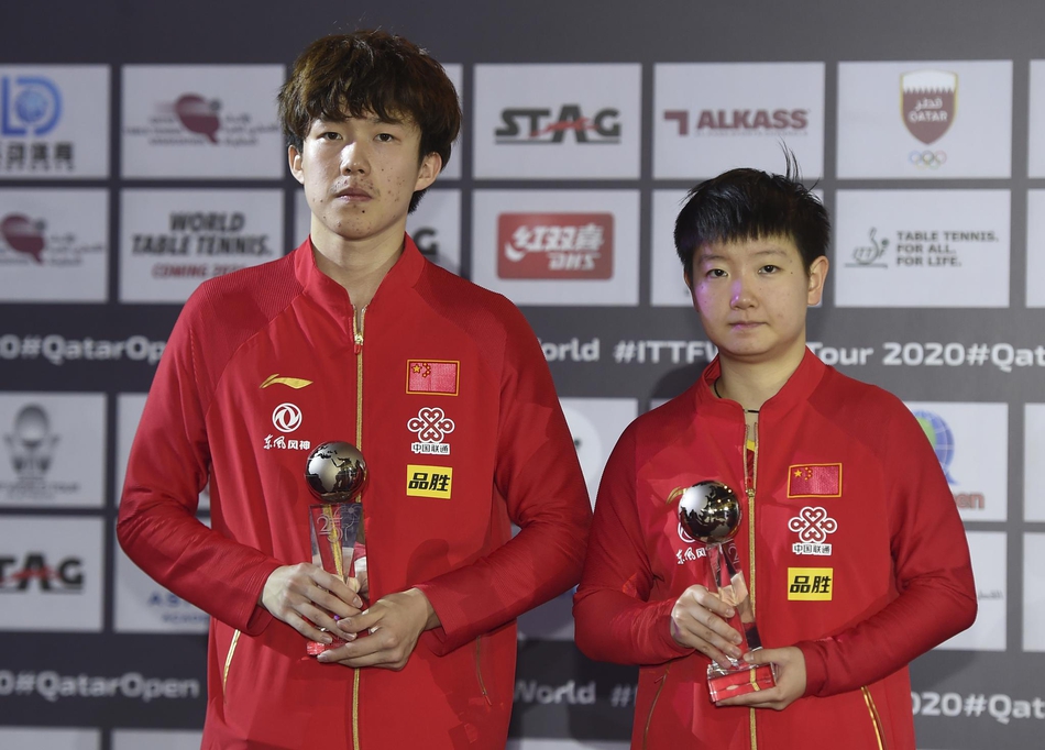 卡塔尔赛王楚钦/孙颖莎获亚军