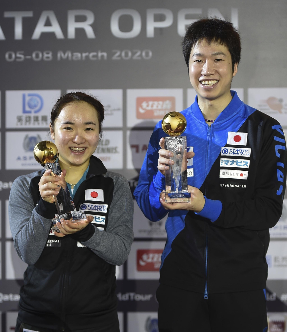 卡塔尔赛王楚钦/孙颖莎获亚军