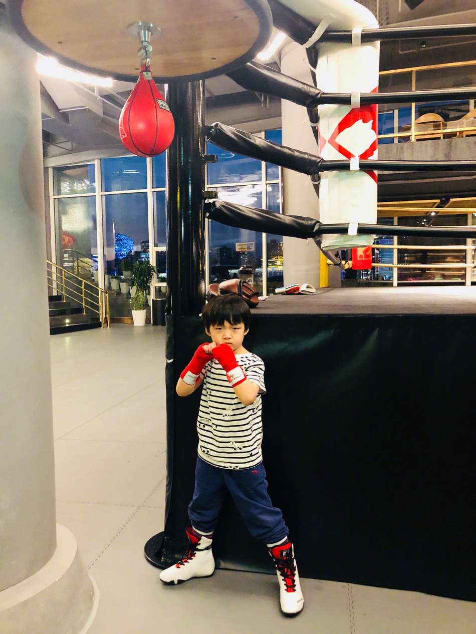 虎父无犬子！邹市明两爱子练拳击