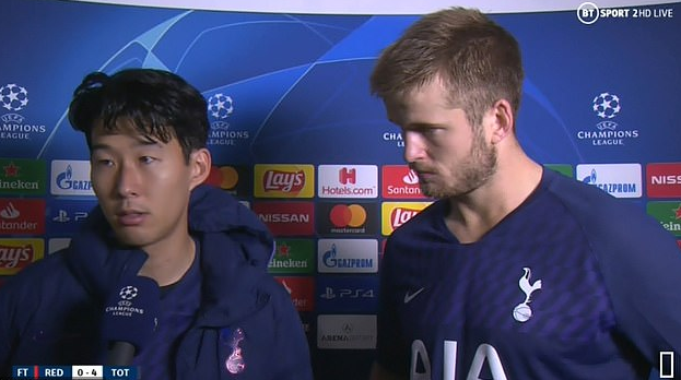 赞!孙兴O进球后双手合十致意戈麦斯