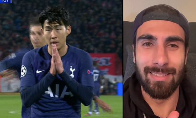 赞!孙兴O进球后双手合十致意戈麦斯