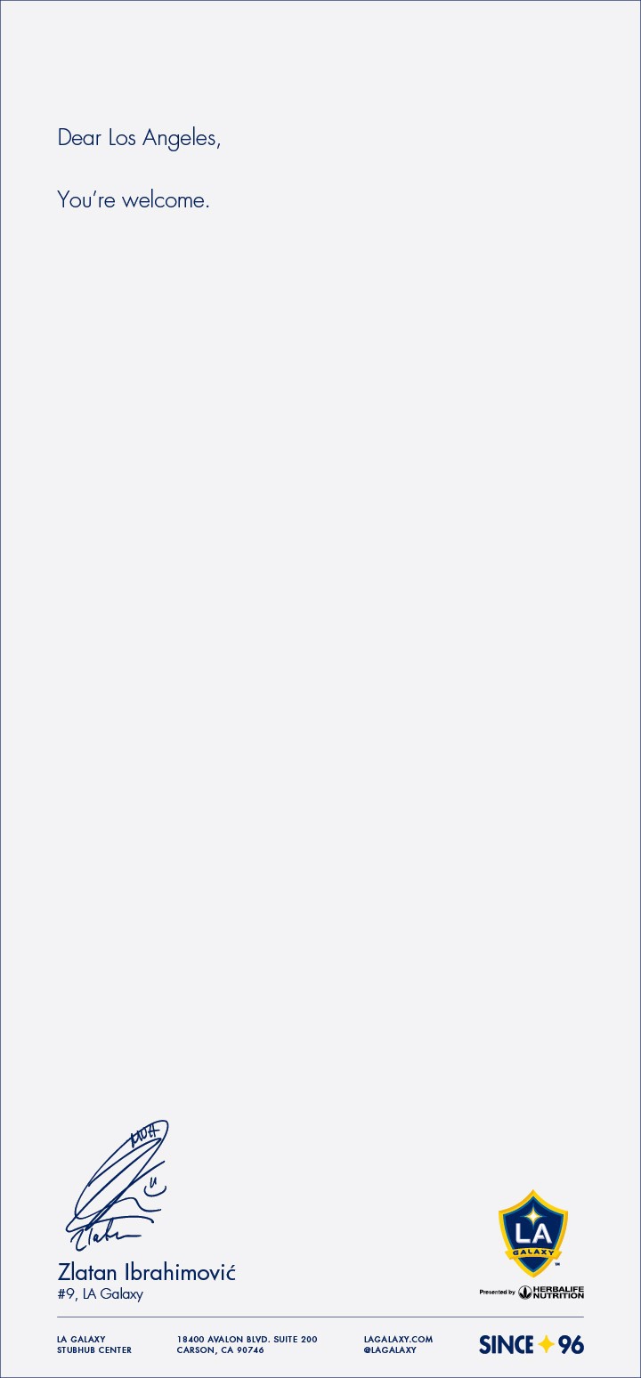 伊布告别洛杉矶！赠言美国球迷：你们看棒球去吧