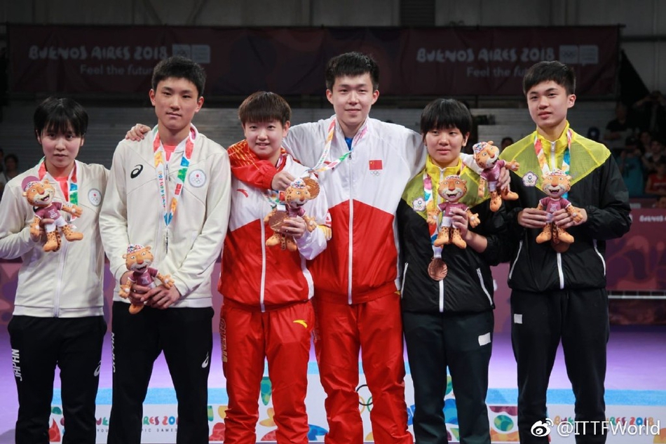 青奥会孙颖莎王楚钦混合团体夺冠