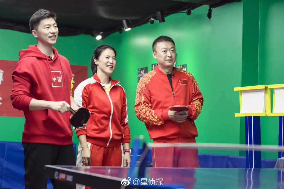 马龙马琳携王楠录节目玩转乒乓球