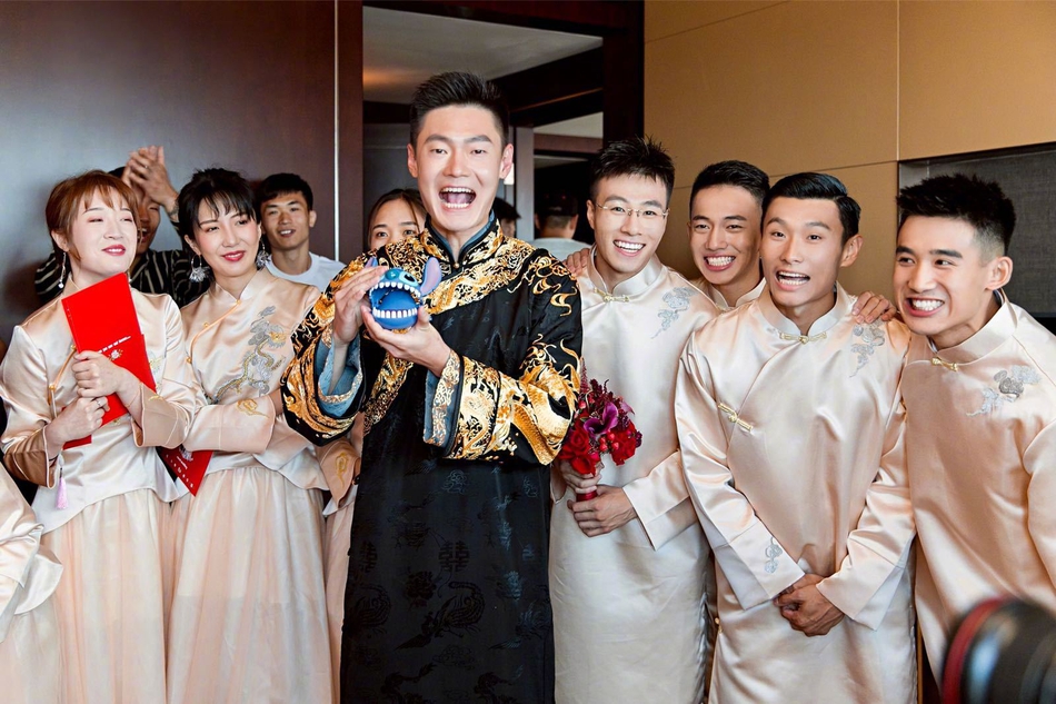 张培萌婚礼现场田径氛围浓烈