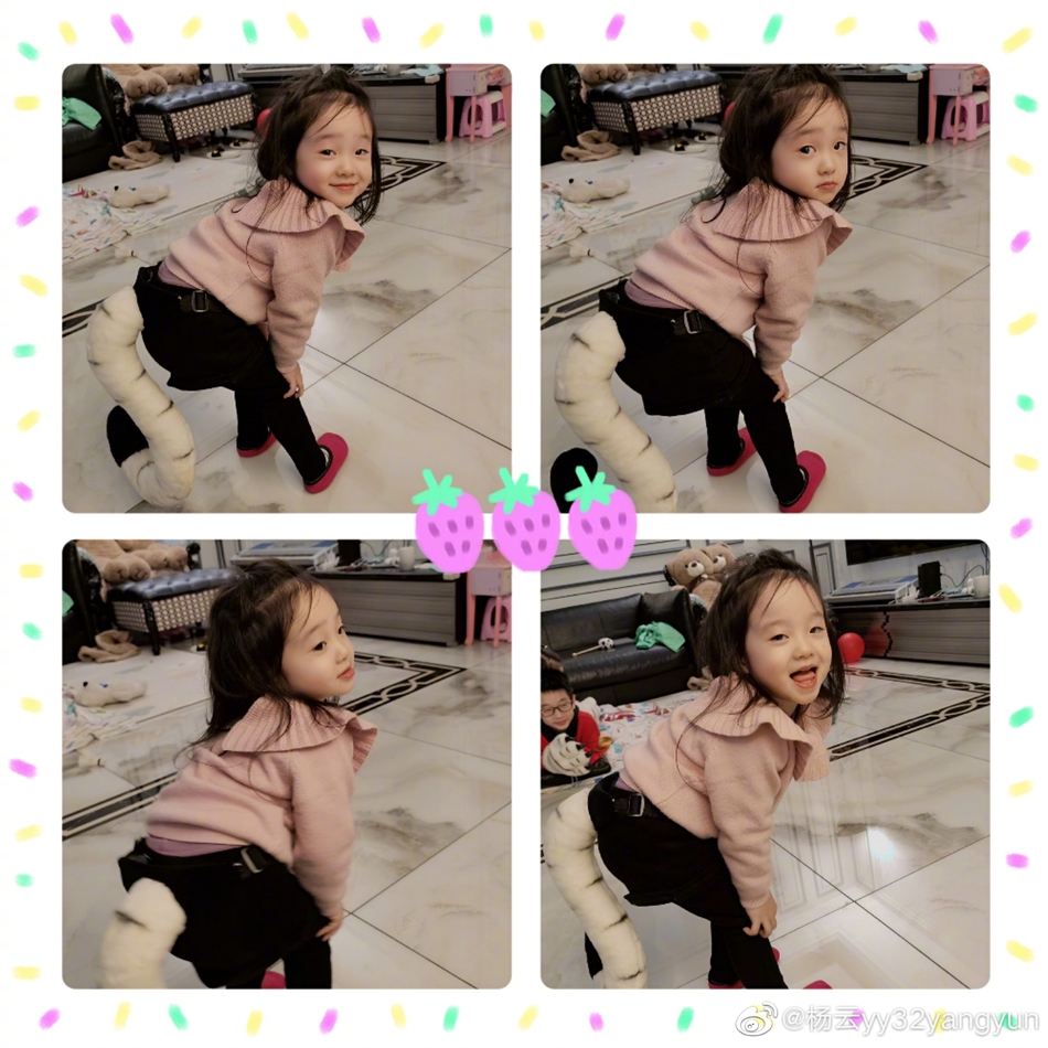 杨云和杨阳洋玩滤镜晒自拍