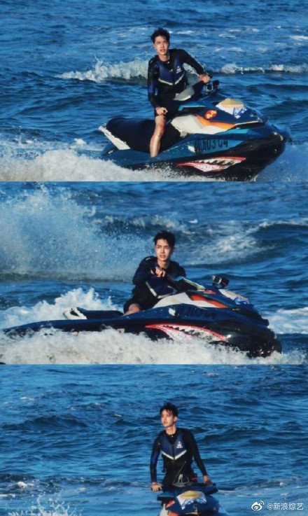 王一博骑摩托艇酷炫拉风