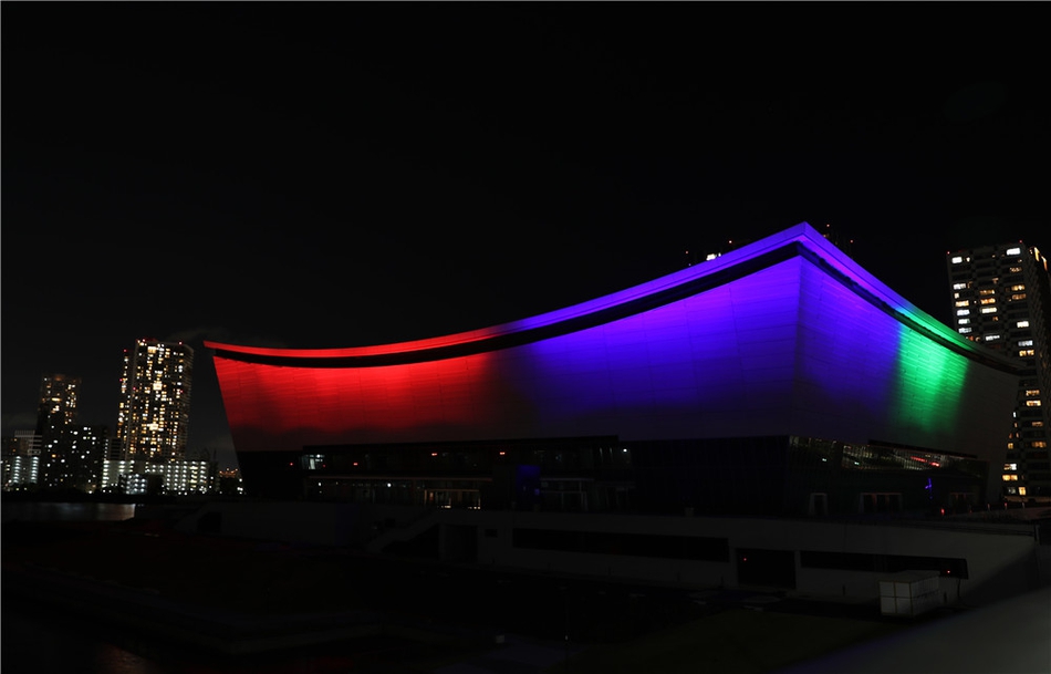 东京标志建筑亮灯纪念残奥会倒计时一周年